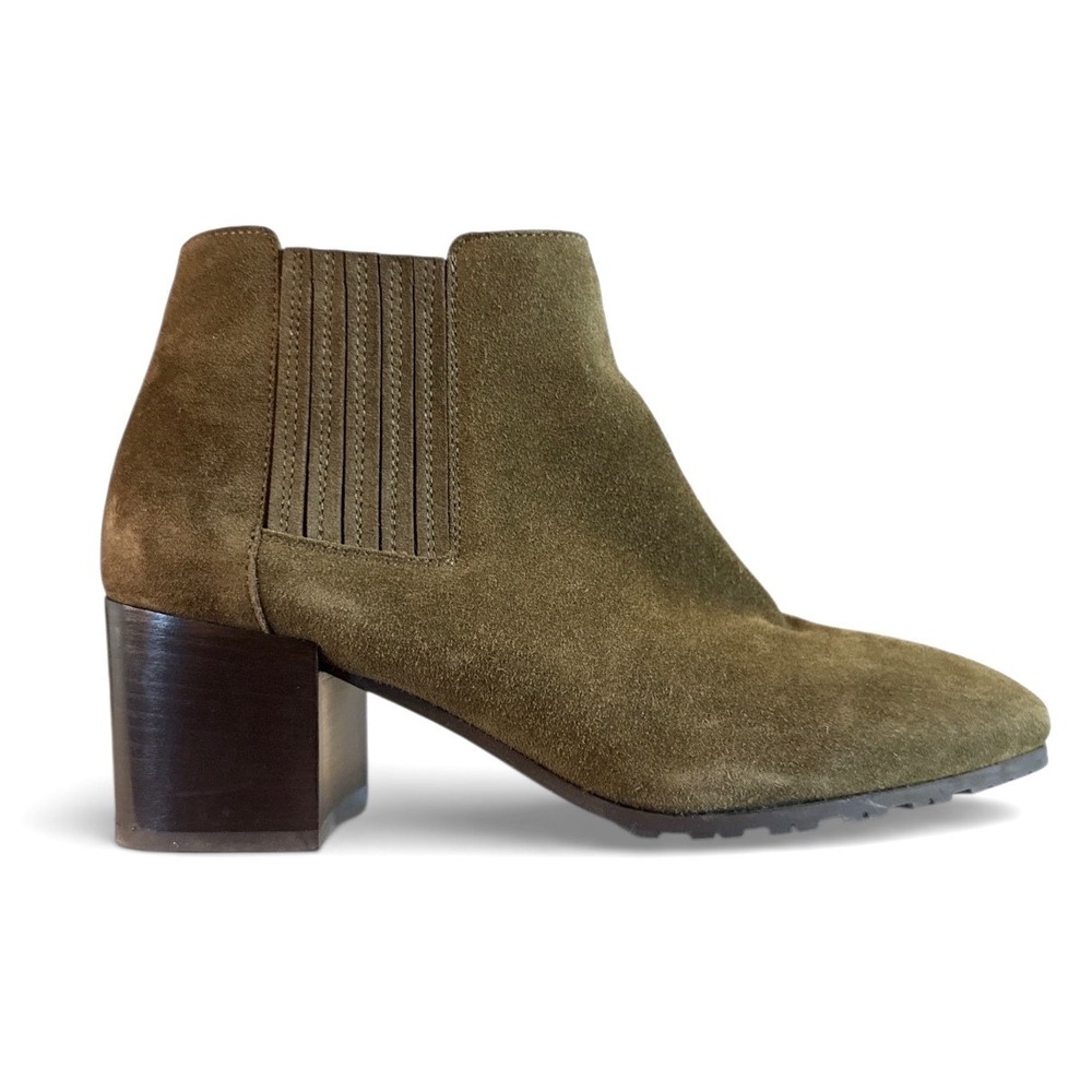 Aquatalia Suede Block Heel Chelsea Ankle Boots Made in‎ Italy Womens 8.5